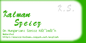 kalman szeicz business card
